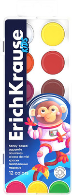 Акварельные краски Erich Krause Kids Space Animals / 61360 (12цв)