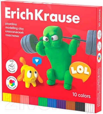 Пластилин Erich Krause Jolly Friends / 61346 (10цв)