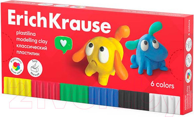 Пластилин Erich Krause Jolly Friends / 61344 (6цв)