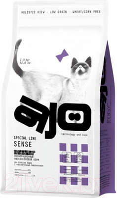 Сухой корм для кошек AJO Sense Для кошек с чувствительным пищеварением (1.5кг)