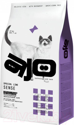 Сухой корм для кошек AJO Sense Для кошек с чувствительным пищеварением (10кг)
