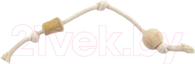 Игрушка для собак Coffee Wood Канат с кофейным бочонком и шариком / KNOTTUG/CW-L