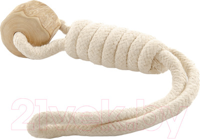 Игрушка для собак Coffee Wood Канат-перетяжка с петлей и кофейным бочонком / LOOPTUG/CW