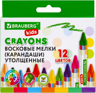 Восковые мелки Brauberg Kids / 271695 (12цв)