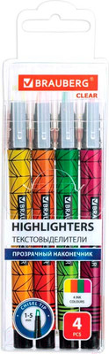 Набор маркеров Brauberg С прозрачным наконечником / 152426 (4цв)