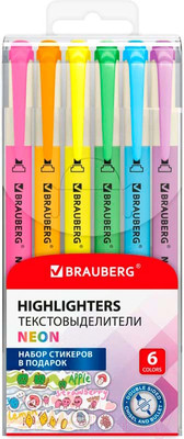 Набор маркеров Brauberg Neon двусторонний / 152517 (6цв)