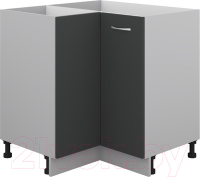 Шкаф-стол кухонный Кортекс-мебель Корнелия Лира НШУ угловой без столешницы (антрацит)