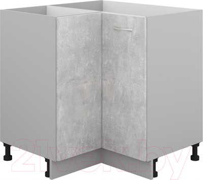 Шкаф-стол кухонный Кортекс-мебель Корнелия Лира НШУ угловой без столешницы (ателье светлый)