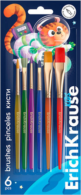 Набор кистей Erich Krause Space Animals / 61850 (6шт)
