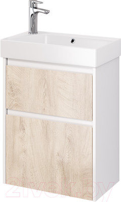 Тумба под умывальник Dreja Slim 55 / 99.0500 (белый глянцевый/дуб кантри)