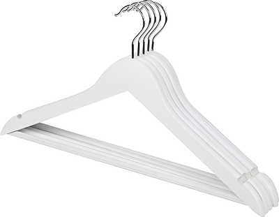 Набор деревянных вешалок-плечиков Рыжий кот 311382 (5шт, белый)