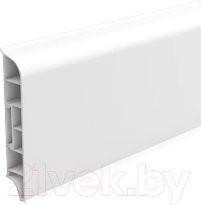 Плинтус Ideal Дюра 001 округлый 80мм (2.2м, белый)