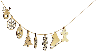 Набор елочных игрушек Leader Toys Новогодние деревянные игрушки Снежинки / МТ02121