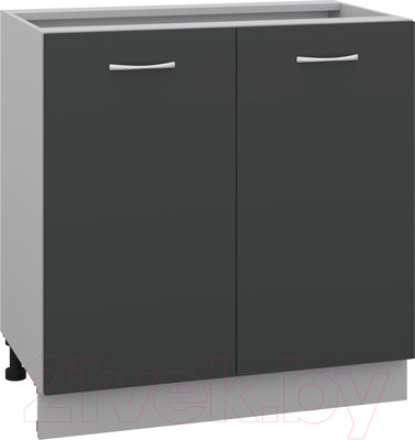 Шкаф-стол кухонный Кортекс-мебель Корнелия Лира НШ80р без столешницы (антрацит)