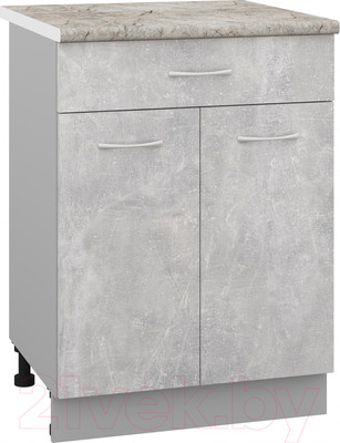 Шкаф-стол кухонный Кортекс-мебель Корнелия Лира НШ60р1ш (ателье светлый/марсель)