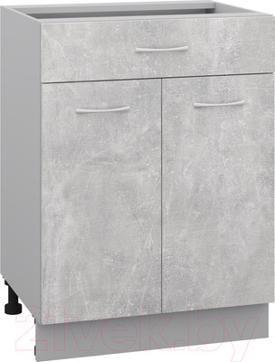 Шкаф-стол кухонный Кортекс-мебель Корнелия Лира НШ60р1ш без столешницы (ателье светлый)