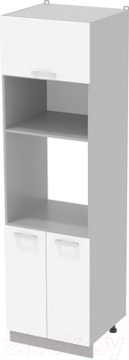 Шкаф-пенал кухонный Интерлиния Компо ПШД-№18-2145 (белый платинум)