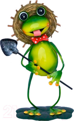 Фигурка для сада Klesto Лягушка в шляпе с лопаткой Z27056B