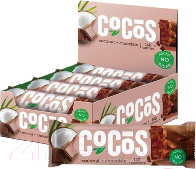 Набор протеиновых батончиков FitnesShock Шоколадный кокос (12x35г)