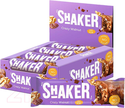 Набор протеиновых батончиков FitnesShock Shaker Грецкий орех (12x35г)