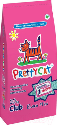 Наполнитель для туалета Prettycat Euro Mix комкующийся бентонитовый / 620260 (10кг)
