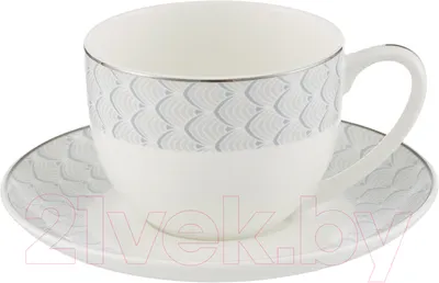 Чашка с блюдцем Gipfel Caroline 42936 (белый)