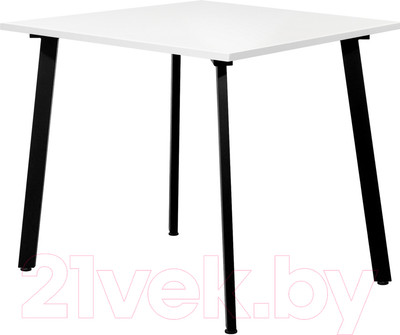 Обеденный стол Millwood Шанхай Л18 90x90 (белый/металл черный)