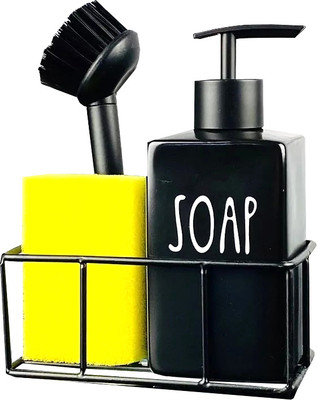 Дозатор моющего средства с подставкой для губки Lenardi 146-033