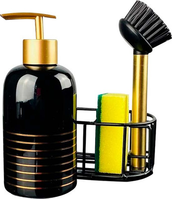 Дозатор моющего средства с подставкой для губки Lenardi 146-019