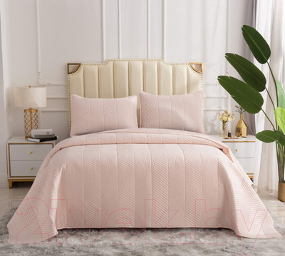 Набор текстиля для спальни Sofi de Marko Адонис 230x250 / Пок-АС-пд-230x250 (пудровый)