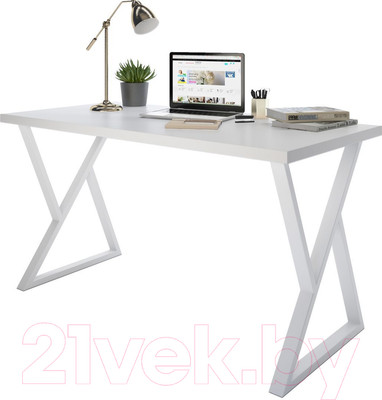 Письменный стол Domus СП014 / 12.014.403.01 (белый/металл белый)