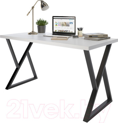 Письменный стол Domus СП014 / 12.014.403.02 (белый/металл черный)