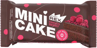 Набор протеиновых пирожных ProteinRex Шоколадный тортик с малиной (8x40г)