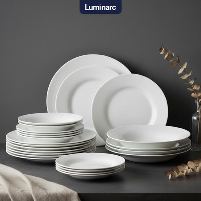 Набор тарелок Luminarc Plumi V5586 (18шт, белый)