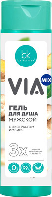 Гель для душа BelKosmex VIA Mix мужской с экстрактом имбиря (320г)