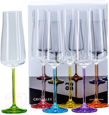 Набор бокалов Bohemia Crystalex Rainbow 40950/38335/210 (6шт)