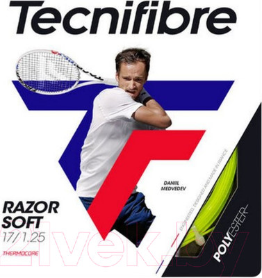 Струна для теннисной ракетки Tecnifibre Razor Soft / 04GRAS125L (12м, зеленый)