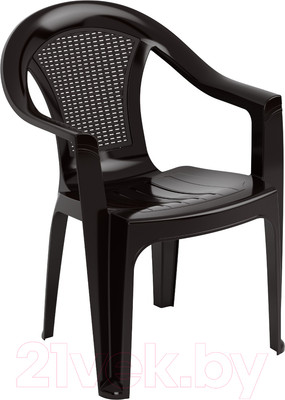 Стул пластиковый Альтернатива Плетенка / М8530 (коричневый)