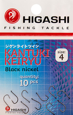 Набор крючков рыболовных Higashi Kantuki Keiryu #4 Black nickel / 01367