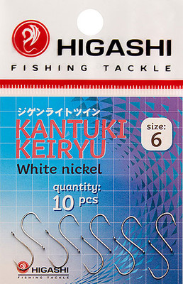 Набор крючков рыболовных Higashi Kantuki Keiryu #6 White nickel / 01358