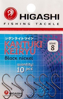 Набор крючков рыболовных Higashi Kantuki Keiryu #8 Black nickel / 01369