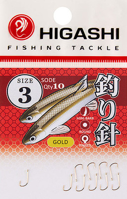 Набор крючков рыболовных Higashi Sode ringed #3 Gold / 03673