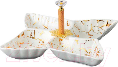 Менажница ЭСТЕТ Золотой мрамор / ЭТ-73604