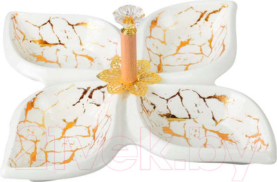 Менажница ЭСТЕТ Золотой мрамор / ЭТ-73605