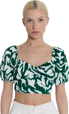 Кроп-топ Mark Formelle 112851 (р.170-96-102, белые пятна на изумрудном)