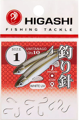 Набор крючков рыболовных Higashi Umitanago ringed #1 White UV / 03695