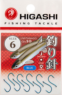 Набор крючков рыболовных Higashi Umitanago ringed #6 Blue / 01353