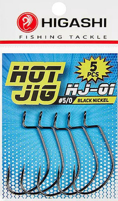 Набор крючков рыболовных Higashi Hot Jig HJ-01 #5/0 Black nickel / 02051