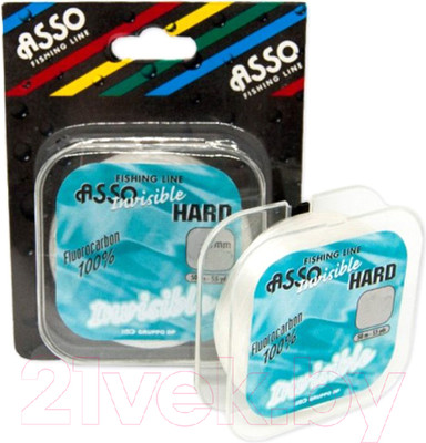 Леска флюорокарбоновая Asso Invisible Hard 100% Fluorocarbon 0.19мм (50м)