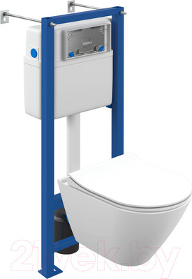 Унитаз подвесной с инсталляцией Cersanit City Smart CO DPL EO Slim + VECTOR LP / 64917